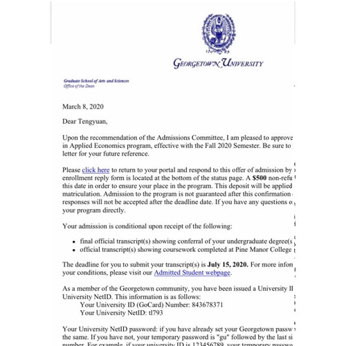 乔治城大学经济学研究生 乔治城大学经济学研究生